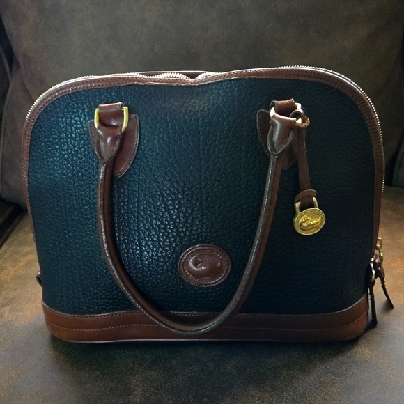 Dooney & Bourke Handbags - Black Dooney & Bourke Handbag with Brown details and handles